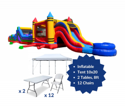 Party Package 70ft Xtreme Bounce & Slide Obstacle Madness