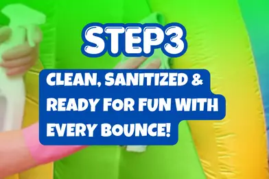 step 3 sanitize bounce house