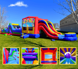 70ft Xtreme Congratulations Bounce & Slide Obstacle Madness