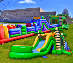 70ft Xtreme Beach Bounce & Slide Obstacle Madness