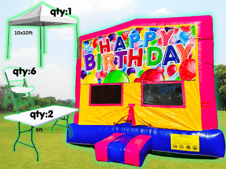 Birthday Party Package With 1 Tent, 6 Chairs and 2 Tables Birthday Party Package With 1 Tent, 6 Chairs and 2 Tables